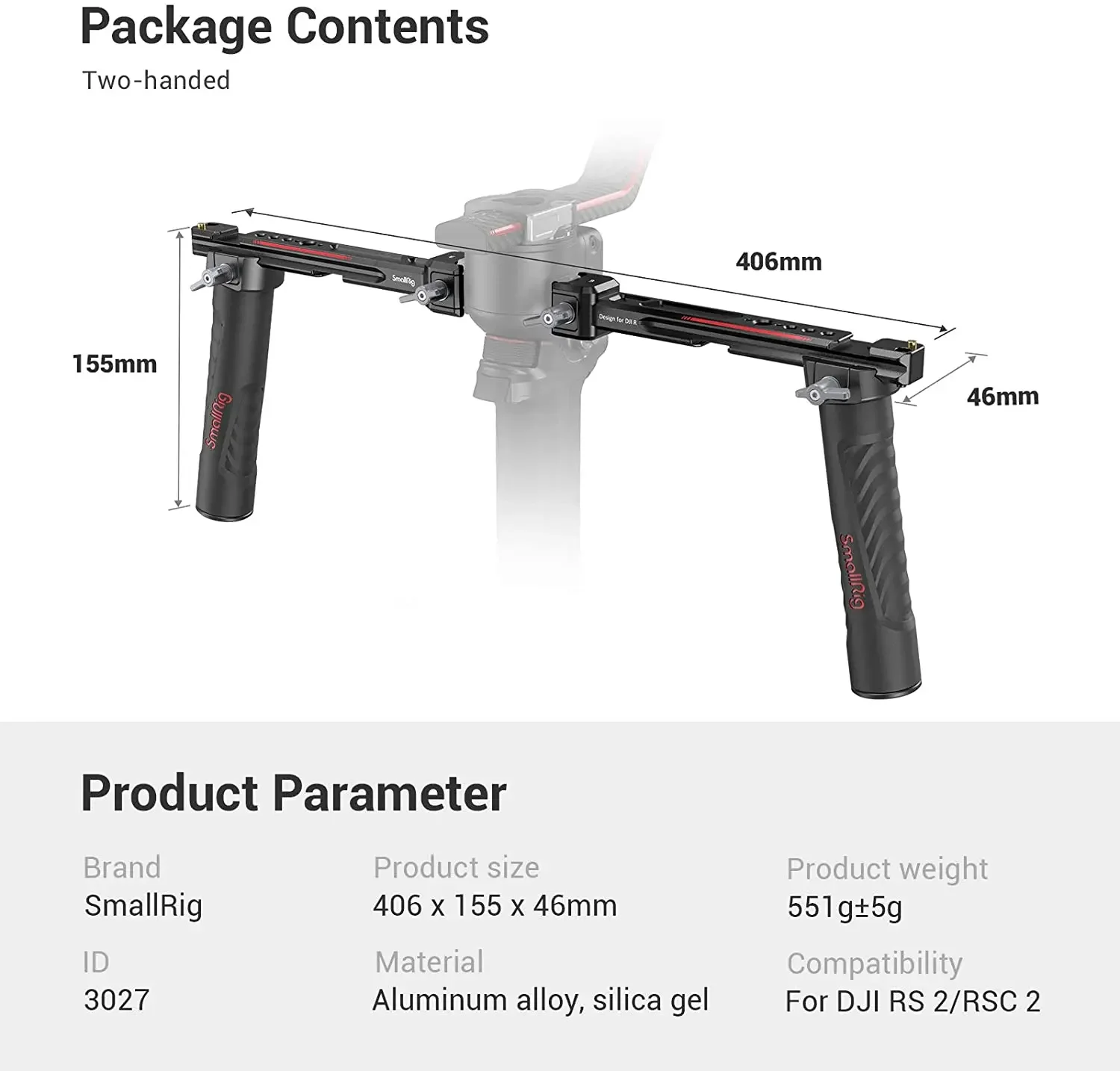 SmallRig 3027 Adjustable Dual  - Handheld Stabilizer Gimbal review and price